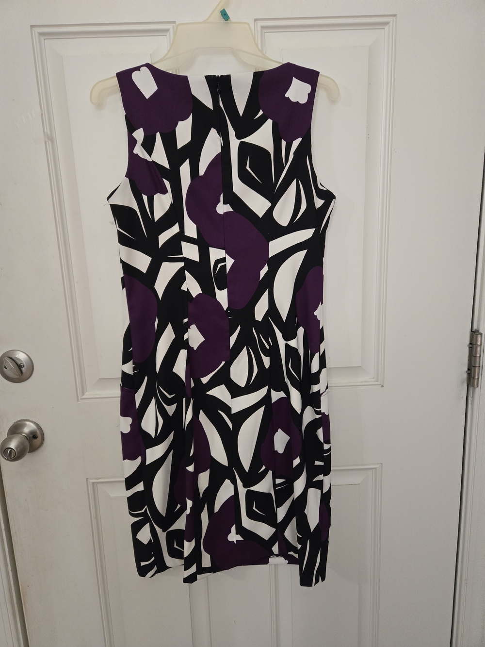 Alyx Black, White & Purple Abstract Floral Sheath Dress